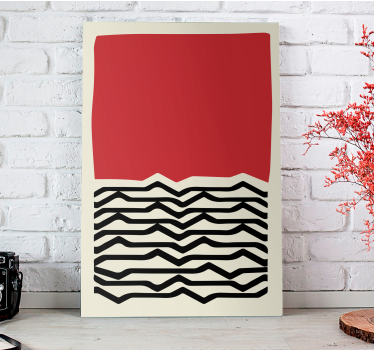 Quadro astratto linee ondulate rosse - TenStickers