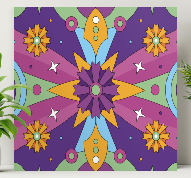 Quadro astratto motivo geometrico colorato - TenStickers