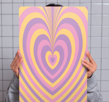 Quadro astratto onde a motivo cuore - TenStickers