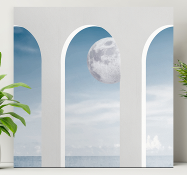Quadro astratto scena del portale illuminato dalla luna - TenStickers