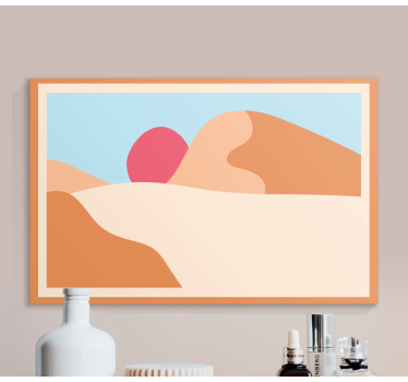 Quadro astratto scena desertica stilizzata - TenStickers