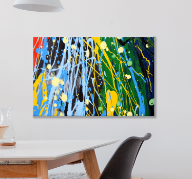 Quadro astratto schizzi di colore vibranti - TenStickers