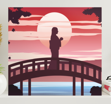 Quadro astratto silhouette su ponte - TenStickers
