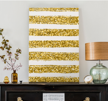 Quadro astratto strisce di glitter dorato - TenStickers