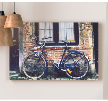 Quadro città e paesi bicicletta vicino al mattone - TenStickers