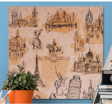 Quadro città e paesi collezione monumenti storici - TenStickers