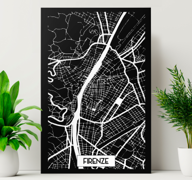 Quadro di città e paesi Firenze mappamondo - TenStickers