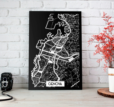 Quadro di città e paesi Genova Carta Topografica - TenStickers