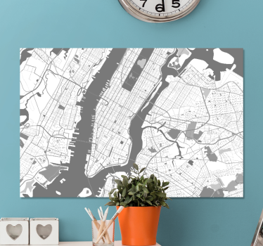 Quadro città e paesi mappa di manhattan - TenStickers