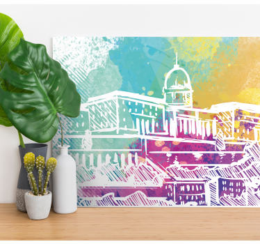 Quadro città e paesi paesaggio di edifici storici - TenStickers