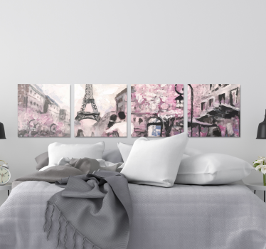 Quadro città e paesi passeggiata primaverile a parigi - TenStickers