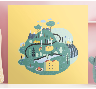 Quadro città e paesi scena di campagna incantevole - TenStickers
