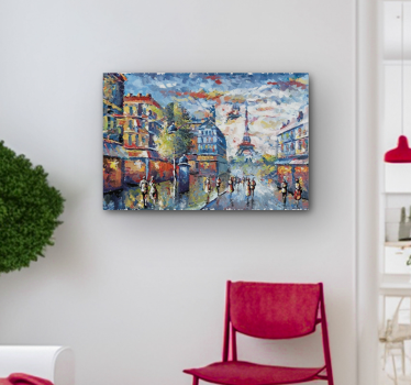 Quadro città e paesi scena di città parigina - TenStickers