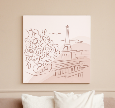 Quadro città e paesi scena floreale parigina - TenStickers