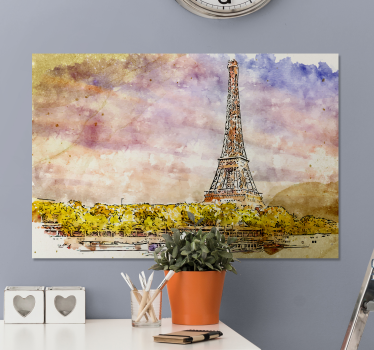 Quadro città e paesi scena torre eiffel - TenStickers