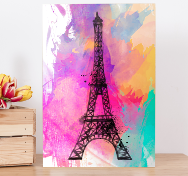 Quadro città e paesi silhouette torre eiffel - TenStickers