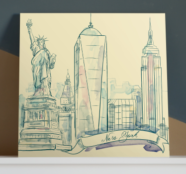 Quadro città e paesi skyline di new york - TenStickers