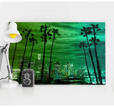 Quadro città e paesi skyline di palme - TenStickers
