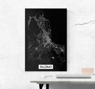 Quadro di città e paesi stampa mappamondo palermo - TenStickers