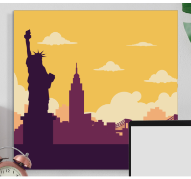 Quadro città e paesi statua della libertà - TenStickers