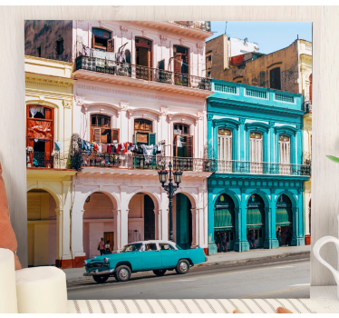 Quadro città e paesi strade colorate di havana - TenStickers