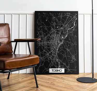 Quadro di città e paesi Torino mappamondo - TenStickers