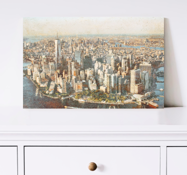 Quadro città e paesi vista aerea manhattan - TenStickers