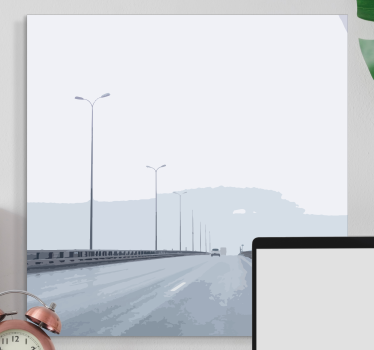 Quadro città e paesi vista autostradale urbana - TenStickers