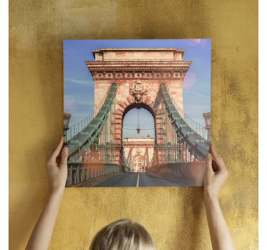 Quadro città e paesi vista del ponte delle catene - TenStickers
