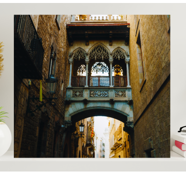 Quadro città e paesi vista del portale gotico - TenStickers