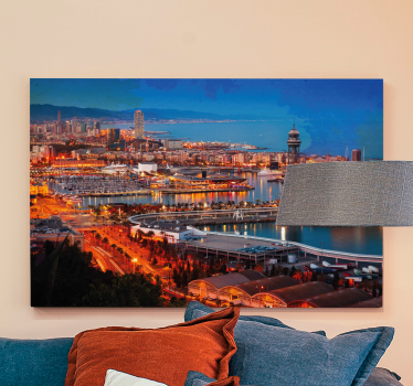 Quadro città e paesi vista di barcellona - TenStickers