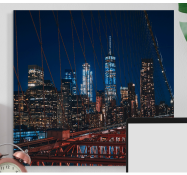 Quadro città e paesi vista ponte di brooklyn - TenStickers