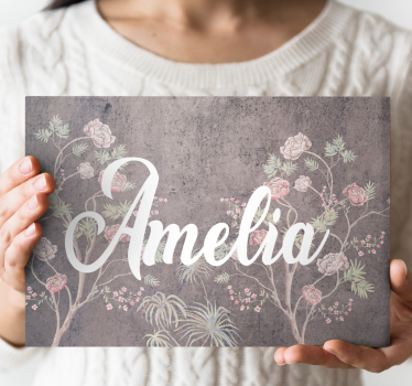 Dipinto fiori disegno floreale con nome - TenStickers
