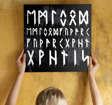Quadro con alfabeto vichingo - TenStickers