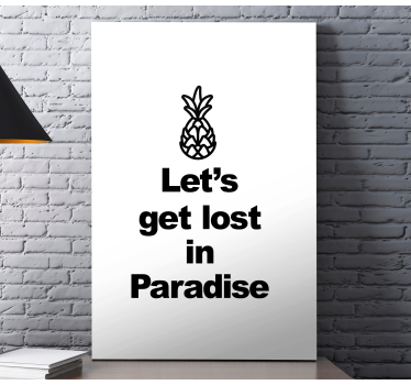 Quadro con frase avventura dell'ananas - TenStickers