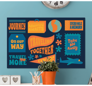 Quadro con frase avventura insieme in viaggio - TenStickers