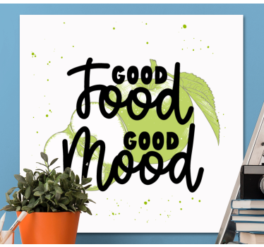 Quadro con frase buon cibo buon umore - TenStickers