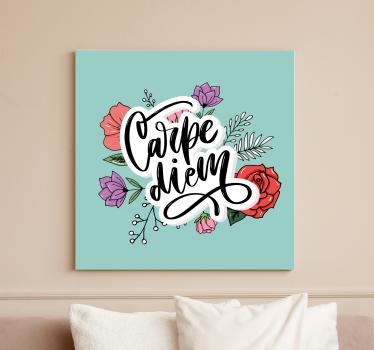 Quadro con frase carpe diem floreale - TenStickers