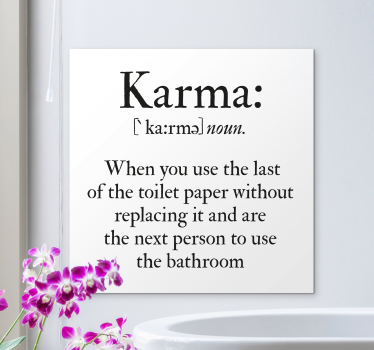 Quadro con frase definizione di karma - TenStickers