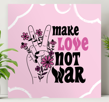 Quadro con frase gesto floreale di pace - TenStickers