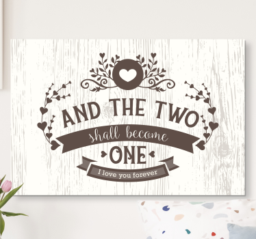 Quadro con frase l'amore unisce per sempre - TenStickers