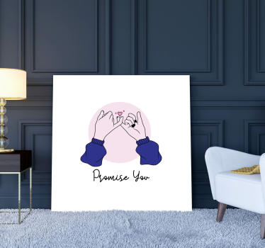 Quadro con frase le mani promettono amore - TenStickers