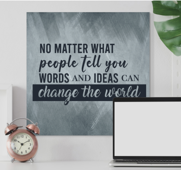 Quadro con frase le parole cambiano il mondo - TenStickers