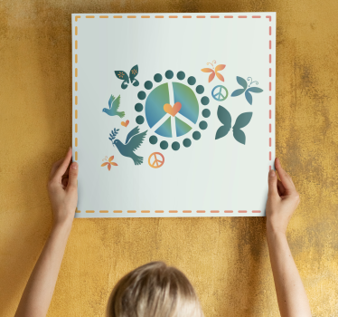 Quadro con frase motivo simbolo della pace - TenStickers