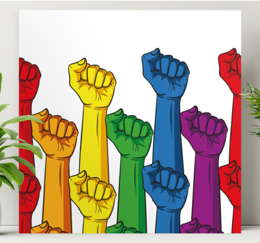 Quadro con frase pugni colorati alti - TenStickers
