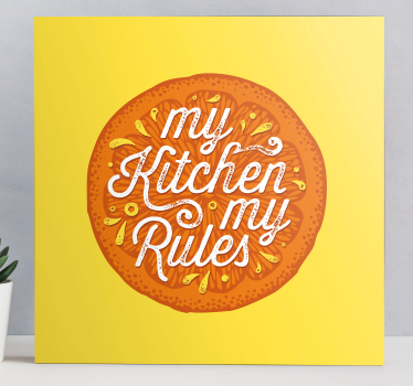 Quadro con frase regole di cucina - TenStickers