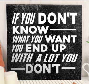 Quadro con frase riflessione motivazionale sulla vita - TenStickers