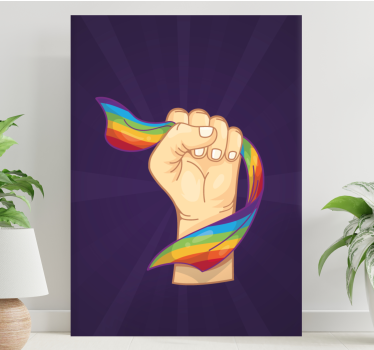Quadro con frase simbolo del pugno del pride - TenStickers