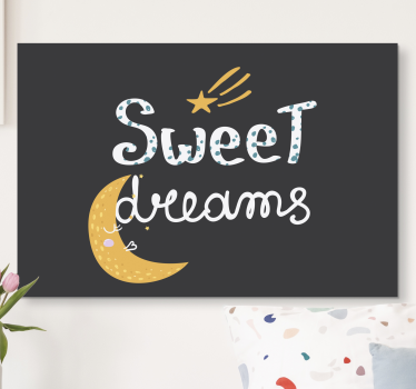 Quadro con frase sogni d'oro luna - TenStickers