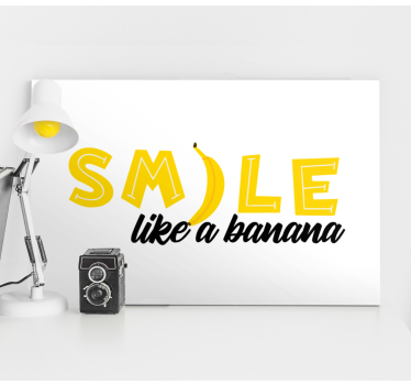 Quadro con frase sorridi come una banana - TenStickers